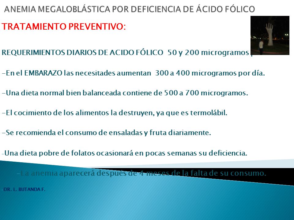 Acido folico sintomas anemia